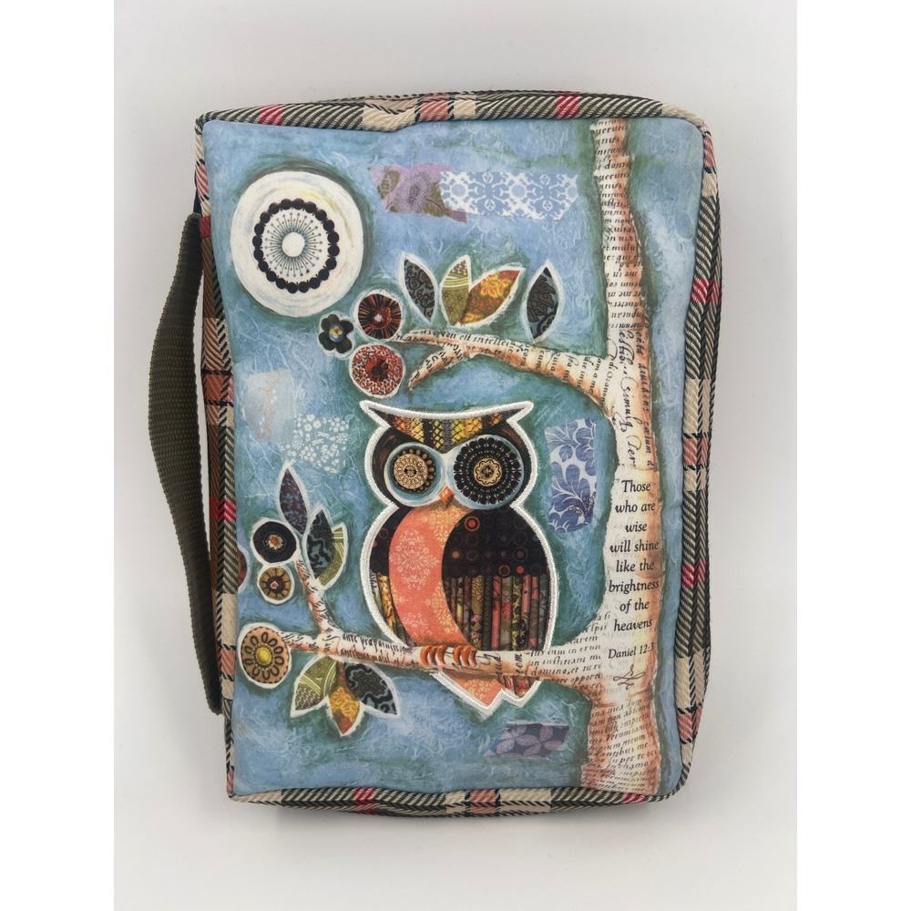 Gregg Gift Company Bible Cover Case Blue Owl Lori Siebert Plaid Daniel 12:3